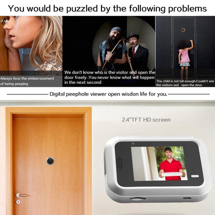 2.4 Screen 2.0Mp Security Camera With Tf Card Support - No Disturb Peephole Viewer-1915196598938374146
