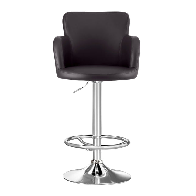 Artiss 4x Bar Stools Swivel Kitchen Chairs Gas Lift Adjustable PU Leather Brown