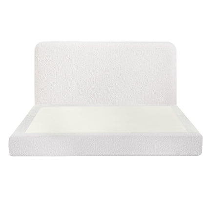Artiss Queen Bed Frame Boucle Fabric Vacuum Compressed Beds Washable Cover No-Assembly