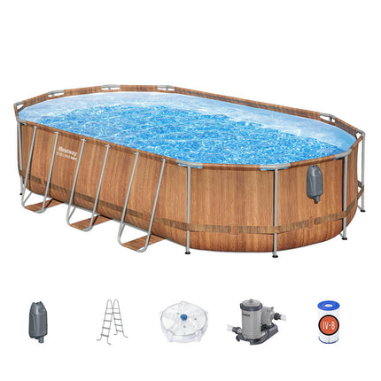 Bestway Swimming Pool Steel Frame Luxury Pool & SPA Massage Set 6.1x3.66x1.22m