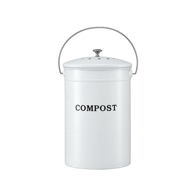 Gardeon Compost Bin Kitchen Compost Caddy Food Waste Bin Bench White