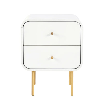 Artiss Bedside Table 2 Drawers Side End Table Nightstand White