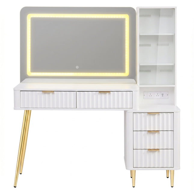 Artiss Dressing Table LED Vanity Desk Charging Station White