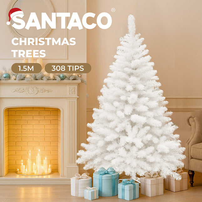 Santaco 1.5M 380 Tips White Christmas Tree-1952534164867780613