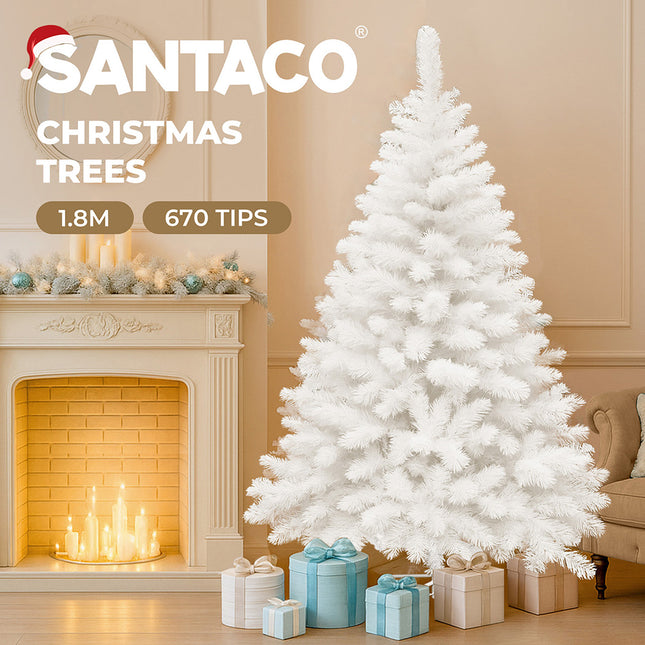 Santaco 1.8M 670 Tips White Christmas Tree-1952534165056524293