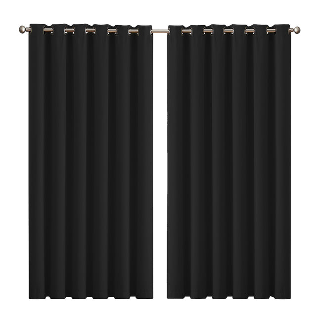 2x Blockout Curtains Panels 3 Layers Black-1954802972357693440