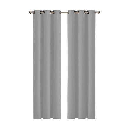 2x Blockout Curtains Panels 3 Layers Grey-1954802970348621824