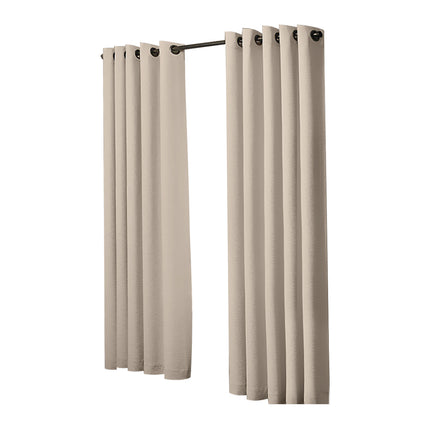 2x Blockout Curtains Panels 3 Layers Beige-1973194063431733249