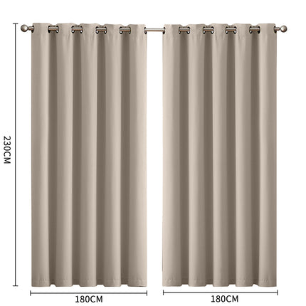 2x Blockout Curtains Panels 3 Layers Beige-1973194063431733250