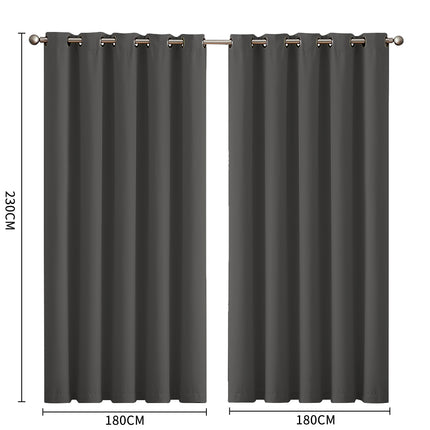 2x Blockout Curtains Panels 3 Layers Charcoal-1975420490252161026