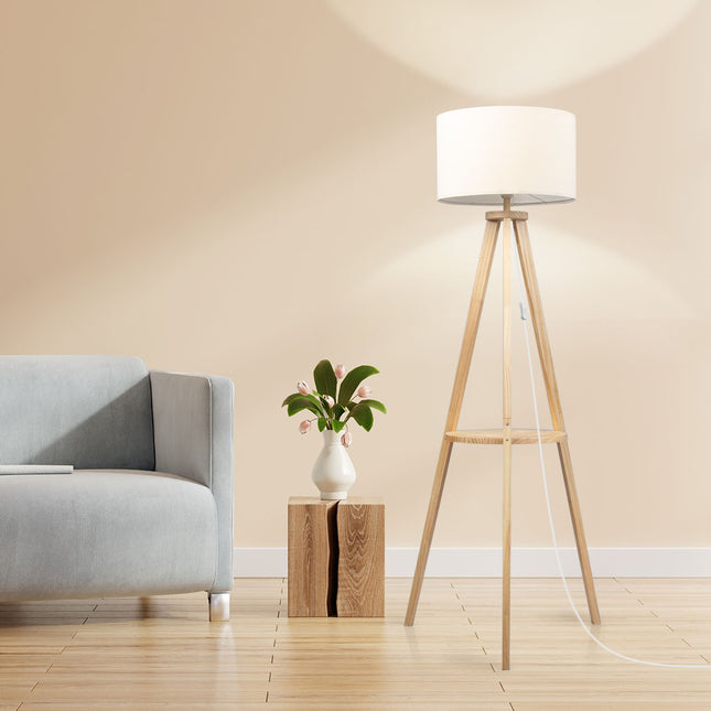 EMITTO Tripod Floor Lamp with Shelf-1973193957479419910