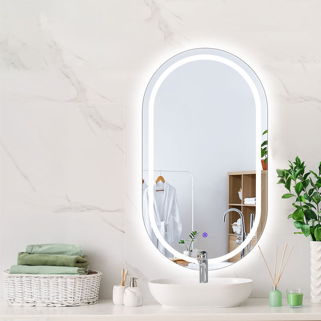 EMITTO LED Wall Mirror Oval Anti-fog 60x100cm-1973193813379911686