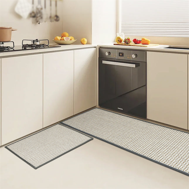 Marlow Kitchen Rug 2PCS Woven Non Slip Absorbent Grey-1973193519933820934