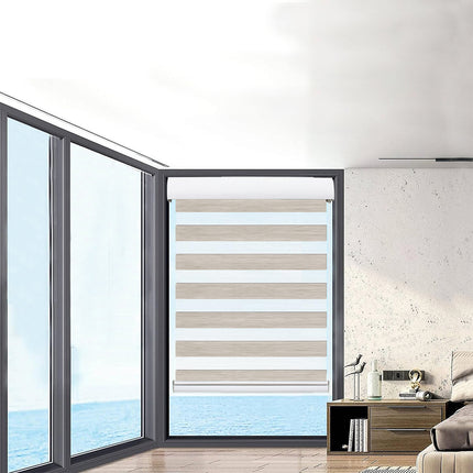 Marlow Blackout Zebra Roller Blind Curtains 60x210 Beige-1975420491535618054