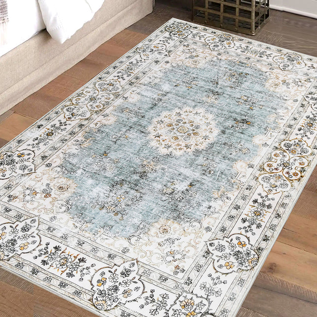 Marlow Floor Rug Short Pile Washable Vintage Carpet Soft Plush Non Slip 200x290-1973193450413232134