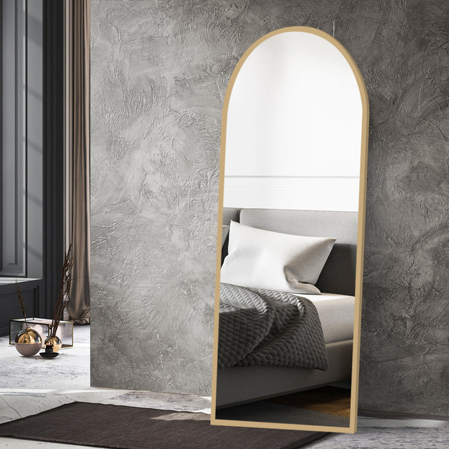 Yezi Floor Mirror Full Length Mirrors 1.8M Gold White-1973193813853868038
