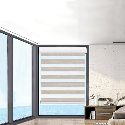 Marlow Blackout Zebra Roller Blind Curtains 90x210 Beige-1973194066401300486