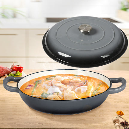 3.5L Enamel Dutch Oven Pan in Black Colour-1975420477065269254
