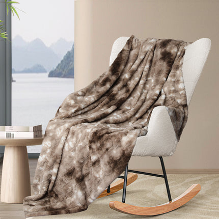 Dreamz Luxury Tie-dyed Blanket Brown 127cm x 152cm-1973193426723803143