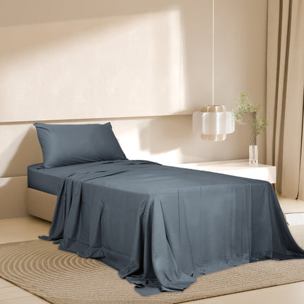 Dreamz 3pcs Sinigle Size 100% Bamboo Bed Sheet Set in Charcoal Colour Single-1954802921380122630