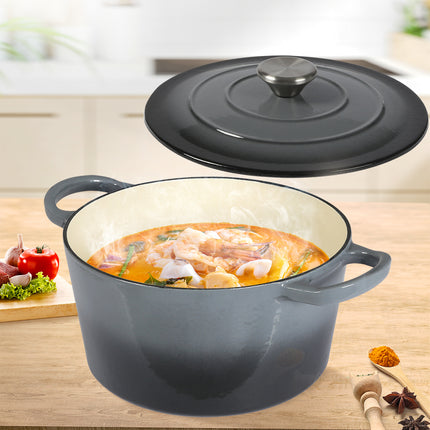 TOQUE 4L Enamel Dutch Oven Pot in Black Colour-1973193930577154054