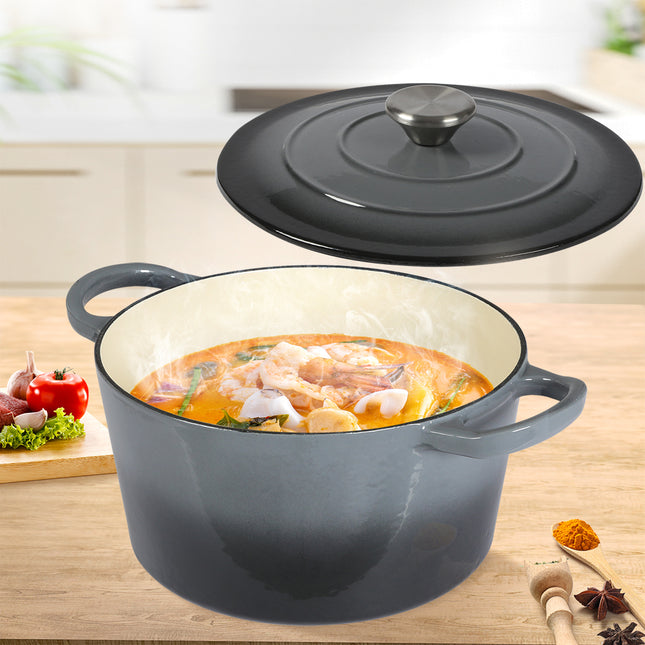 TOQUE 4L Enamel Dutch Oven Pot in Black Colour-1973193930577154054
