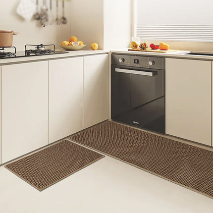 Marlow Kitchen Rug 2PCS Woven Non Slip Absorbent Brown-1975420339592761350