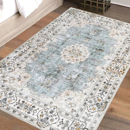 Marlow Floor Rug Short Pile Washable Vintage Carpet Soft Plush Non Slip 80x120-1954802391035547654