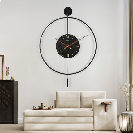 Yezi Round Wall Clock 60cm Large Modern Home Decoration-1975420334903529478