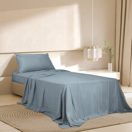 Dreamz 3pcs Sinigle Size 100% Bamboo Bed Sheet Set in Grey Colour Single-1954802921581449222