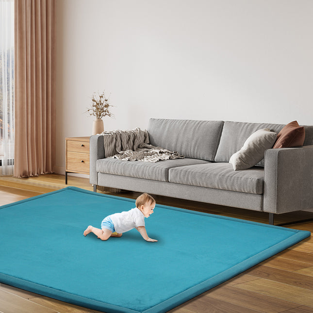 Marlow Coral Velvet Area Rugs Large Mat 120x200cm Blue-1973193520504246278