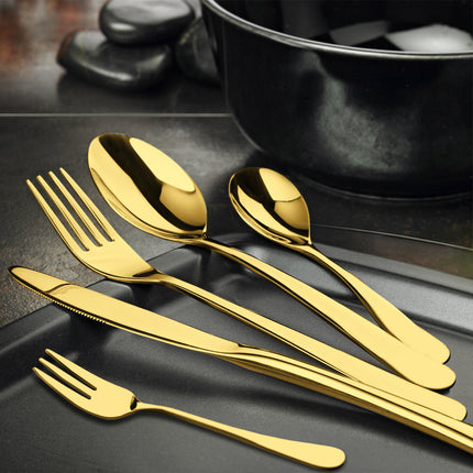 Stainless Steel Cutlery Set Travel Knife Gold-1975420476696170502
