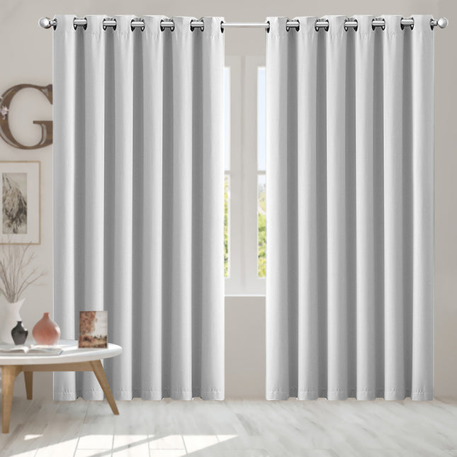 2x Blockout Curtains Panels 3 Layers Grey-1975420490960998406