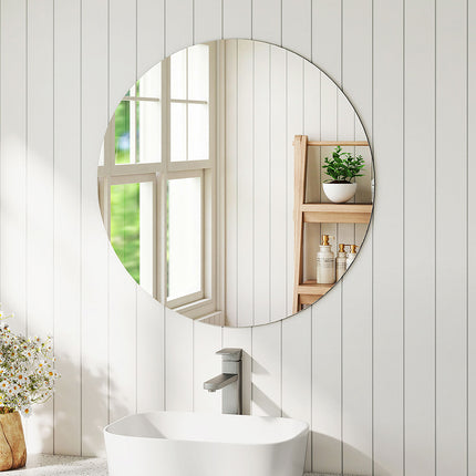 Yezi 50cm Round Wall Mirror Frameless Tempered Glass-1950769998758809607