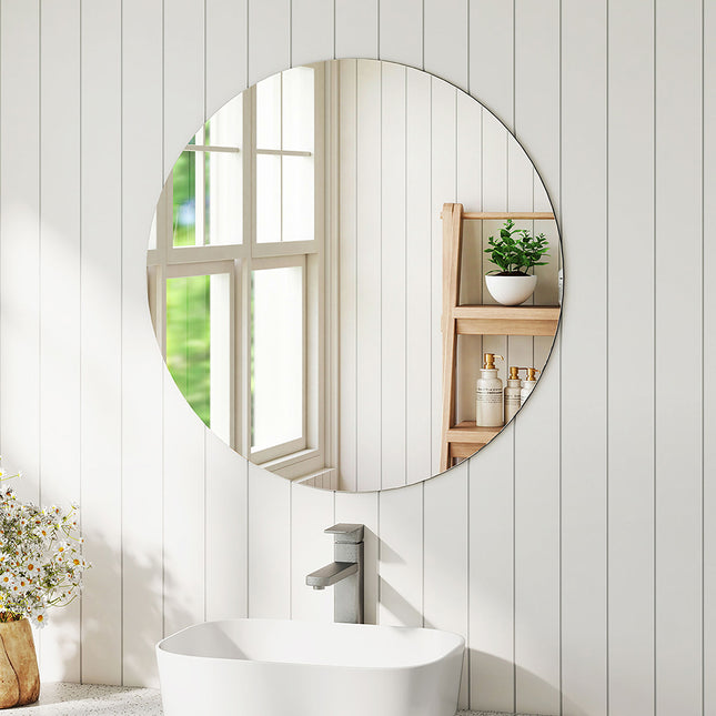 Yezi 50cm Round Wall Mirror Frameless Tempered Glass-1950769998758809607