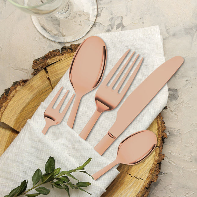 Stainless Steel Cutlery Set Glossy Knife Rose Gold-1973193929646018567