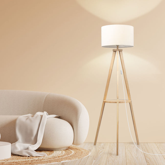 EMITTO Tripod Floor Lamp with Shelf-1973193957479419911