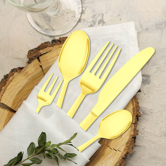 Stainless Steel Cutlery Set Travel Knife Gold-1975420476696170503
