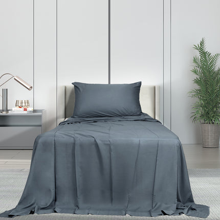 Dreamz 3pcs Sinigle Size 100% Bamboo Bed Sheet Set in Charcoal Colour Single-1954802921380122631