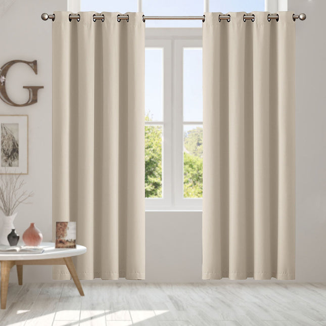 2x Blockout Curtains Panels 3 Layers Beige-1973194061905006598