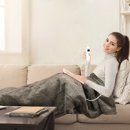 DreamZ Electric Throw Blanket Heated Timer Bedding Washable Warm Winter Plush BR-1954802343967068167