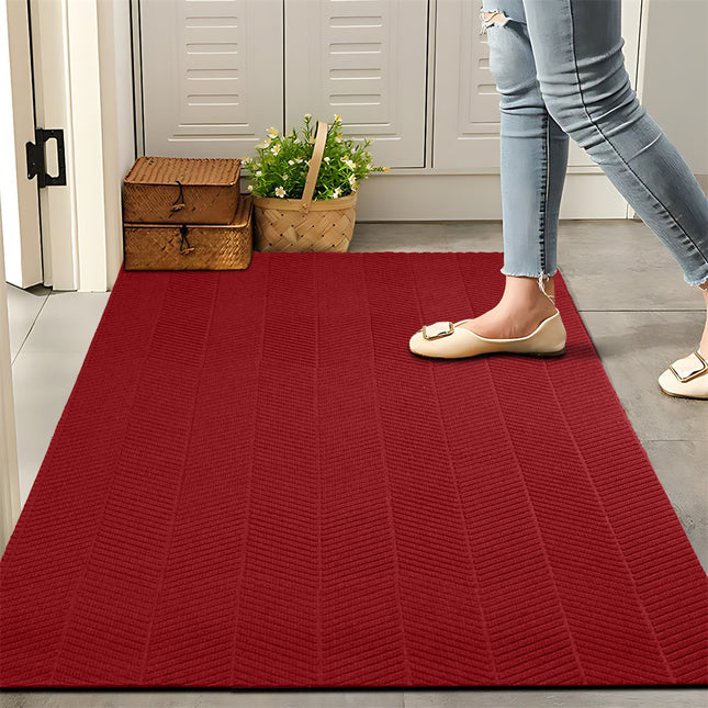 Marlow Extra Large Floor Rug Non Slip 90cm x 305cm Red-1975420340859441159