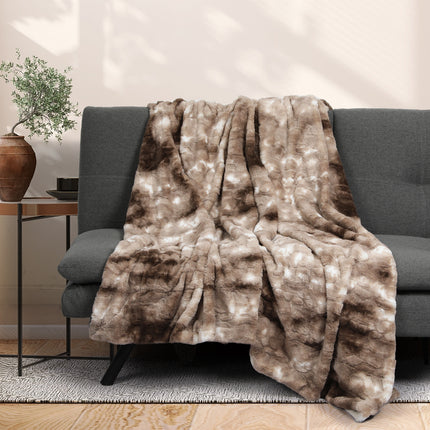 Dreamz Luxury Tie-dyed Blanket Brown 152cm x 203cm-1954802366846996486