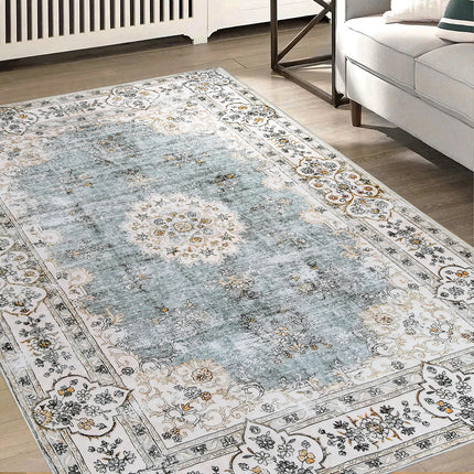 Marlow Floor Rug Short Pile Washable Vintage Carpet Soft Plush Non Slip 160x120-1975420390687772679