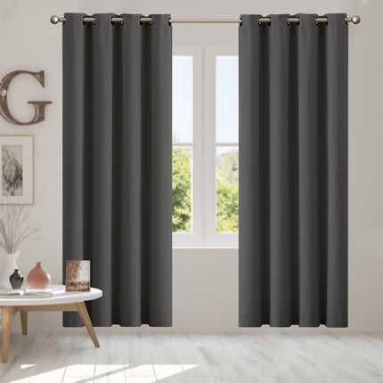 2x Blockout Curtains Panels 3 Layers Charcoal-1954802970172461062