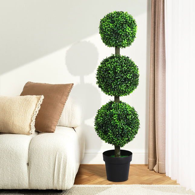 Lambu Artificial Triple Ball Boxwood Trees-1975420333049647111