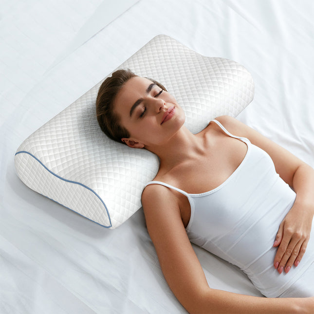 Dreamz Memory Pillow Supprt Shoulder FoamWhite Pillowcase-1954802476863590407