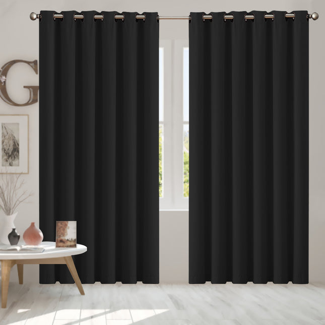 2x Blockout Curtains Panels 3 Layers Black-1954802972357693446