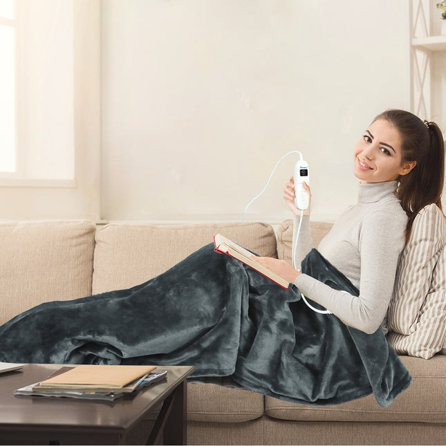 DreamZ Electric Throw Blanket Heated Timer Bedding Washable Warm Winter Snuggle-1954802343790907399