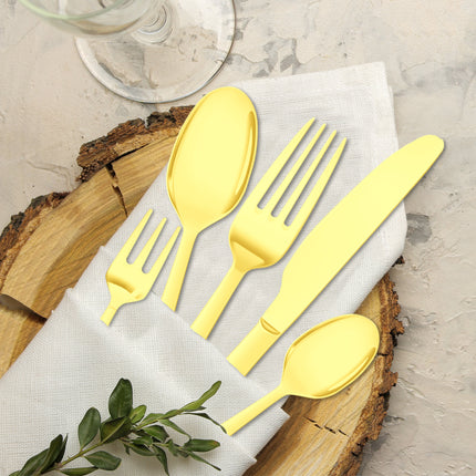 Stainless Steel Cutlery Set Travel Knife Gold-1954802794133327879